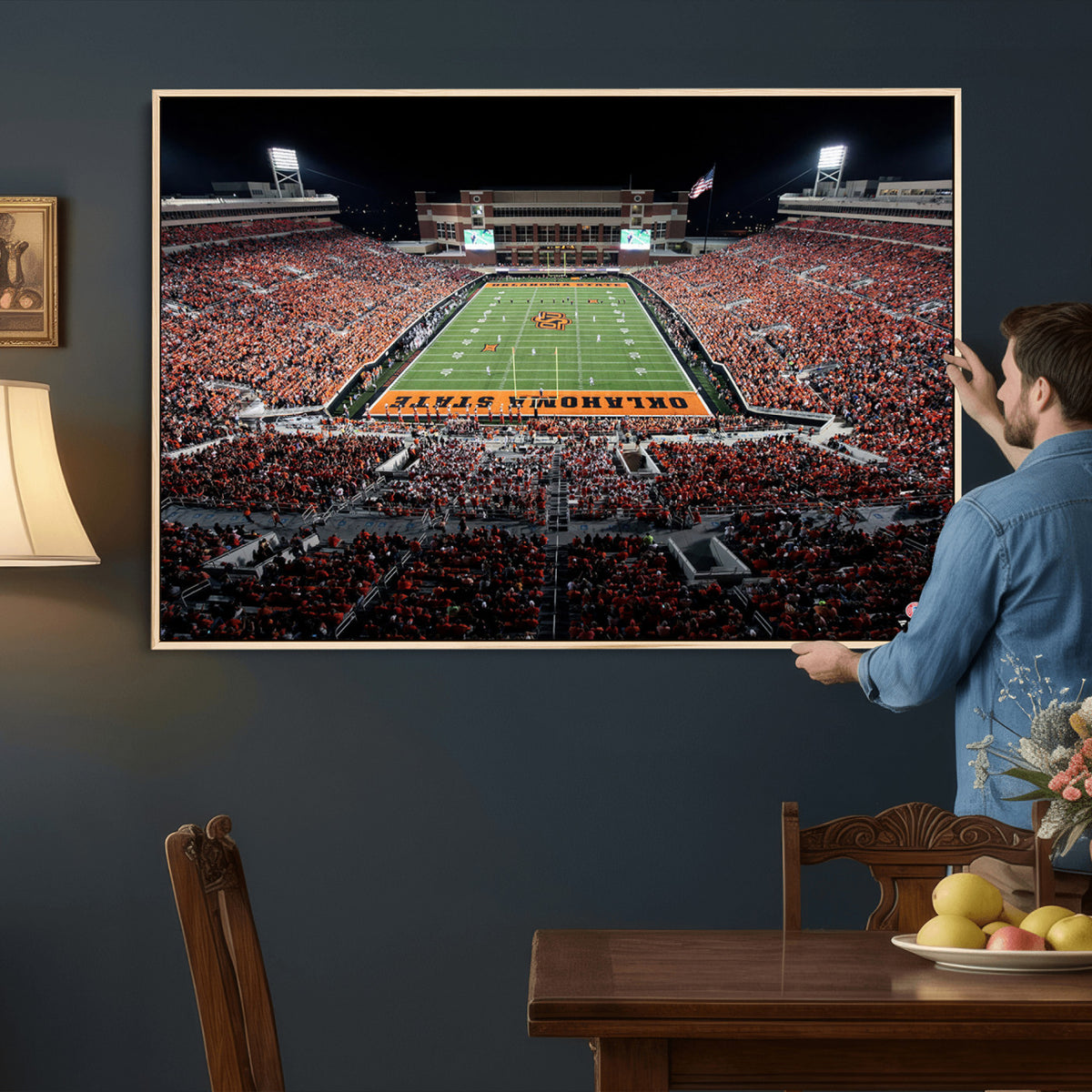 81675-MGV-CV-36X24 - Oklahoma State Cowboys Canvas Print, Football Team Print