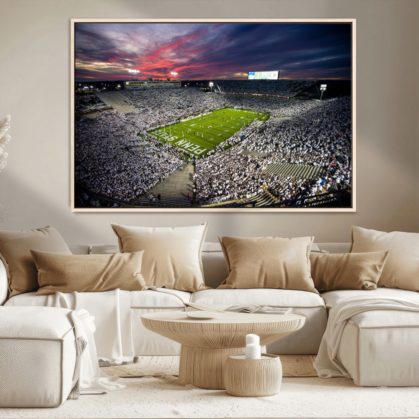 MGV-FC-36X24 - Penn State Nittany Lions Football Team Print - University Park Beaver Stadium Art Canvas Print