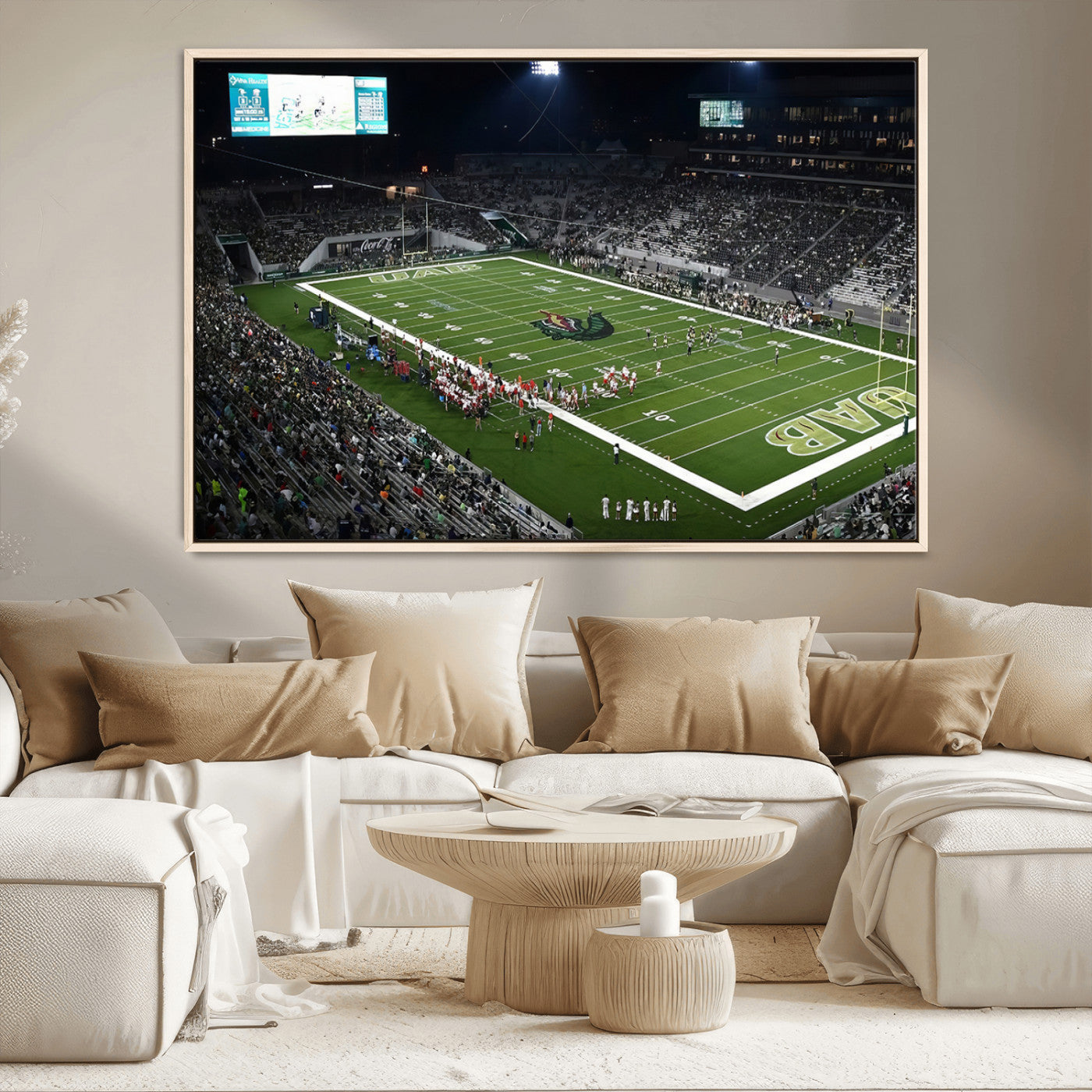 MGV-FC-36X24 - UAB Blazers Football Team Print - Birmingham Protective Stadium Wall Art Canvas Print