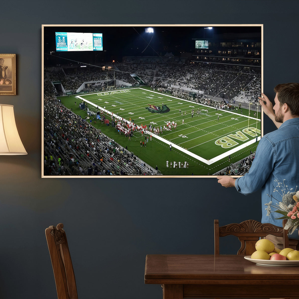 81740-MGV-CV-36X24 - UAB Blazers Football Team Print - Birmingham Protective Stadium Wall Art Canvas Print