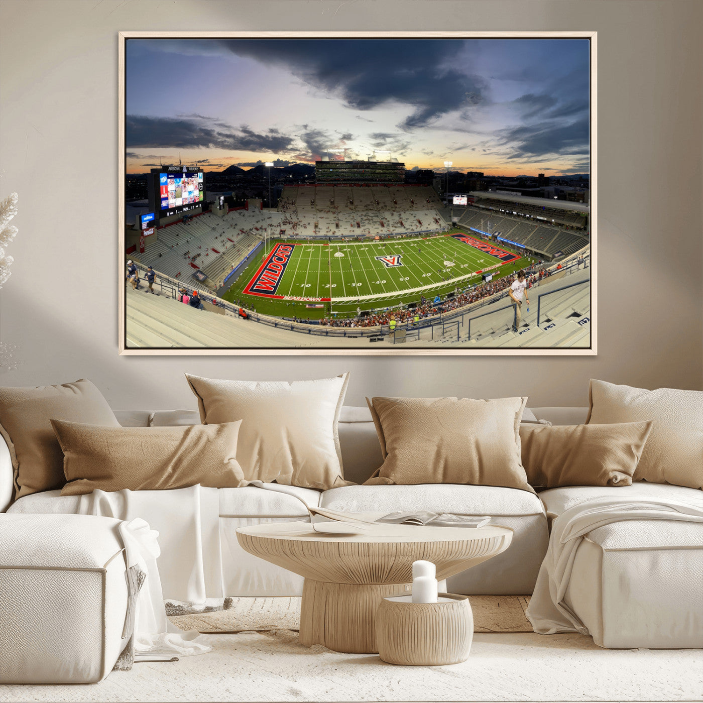 MGV-FC-36X24 - Arizona Wildcats Football Team Print - Tucson Arizona Stadium Wall Art Canvas Print