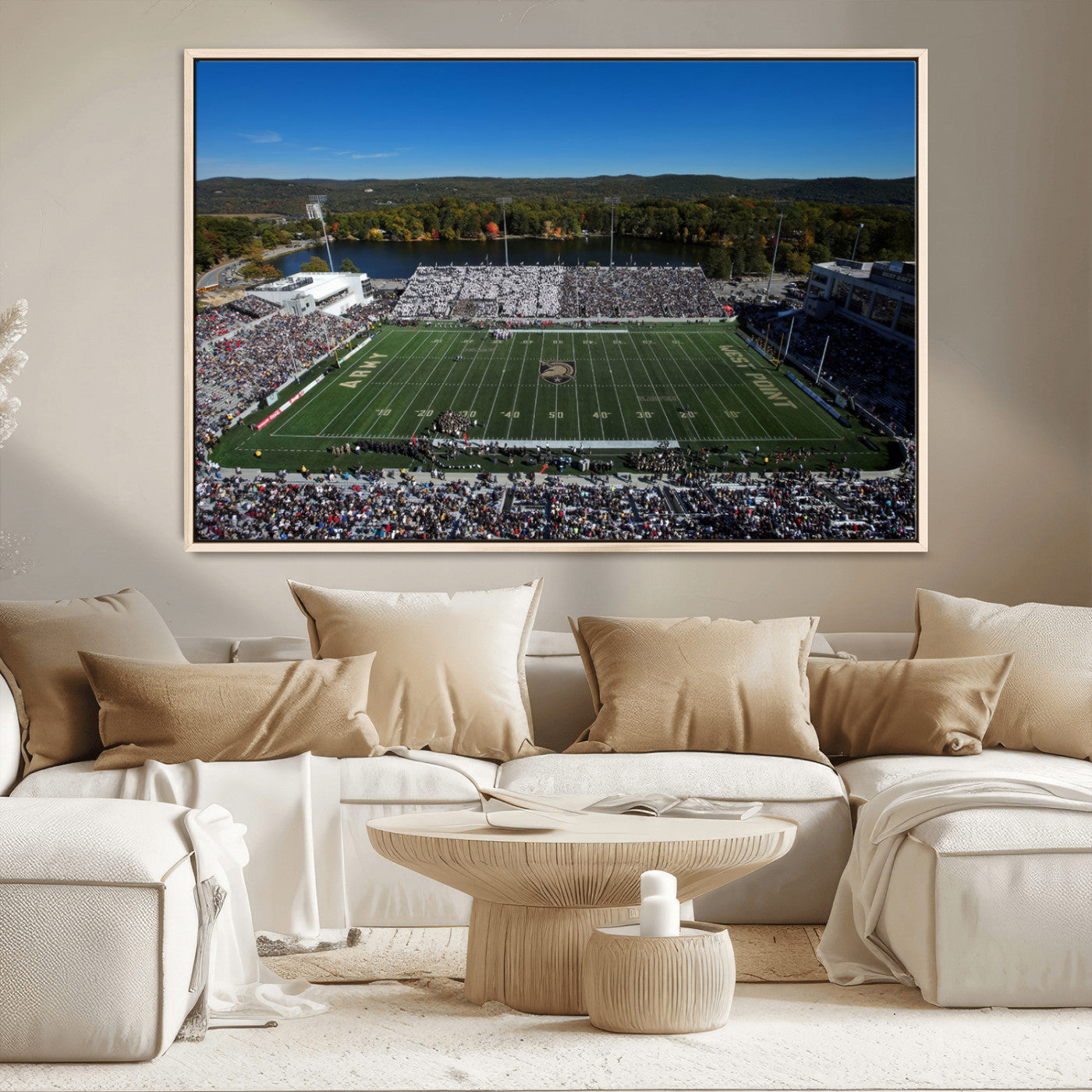 MGV-FC-36X24 - Army Black Knights Football Team Print - West Point Michie Stadium Wall Art Canvas Print