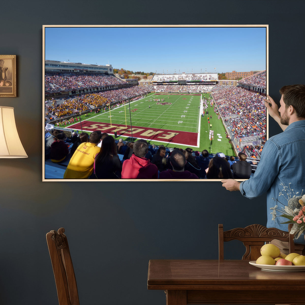 78117-MGV-CV-36X24 - Boston College Eagles Football Team Print - Boston Alumni Stadium Wall Art Canvas Print