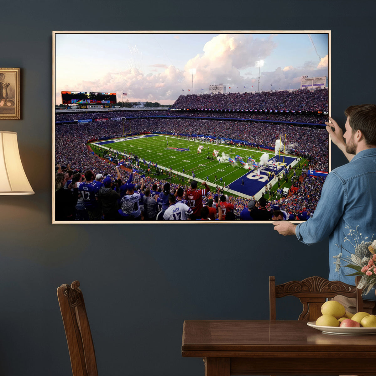 64066-MGV-CV-36X24 - Buffalo Bills Football Team Print - Buffalo Highmark Stadium Wall Art Canvas Print