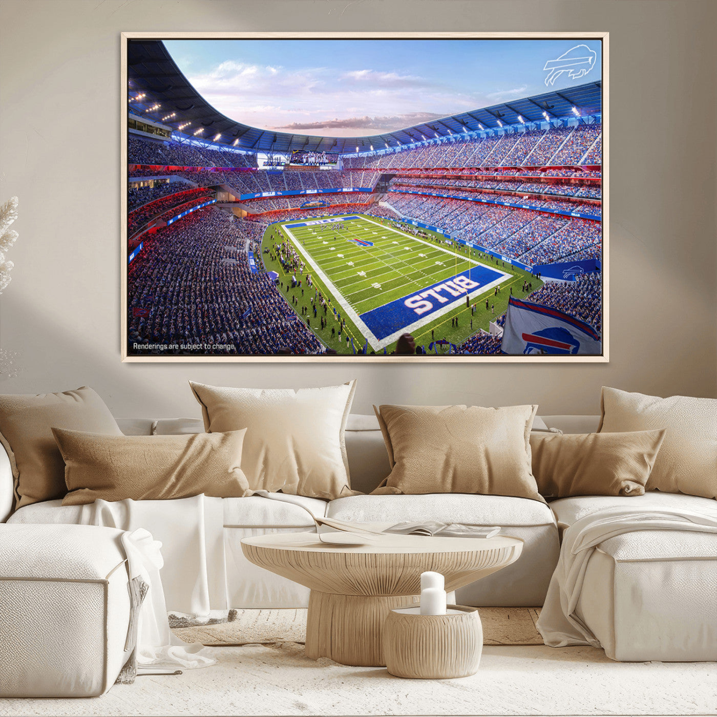 MGV-FC-36X24 - Buffalo Bills Football Team Print Canvas - Buffalo Highmark Stadium Wall Art Canvas Print