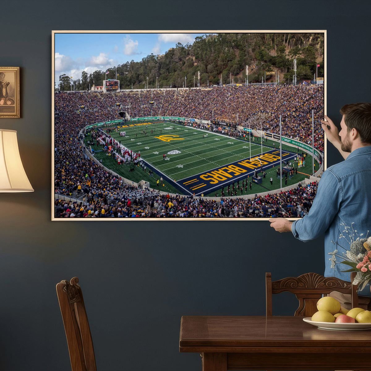 38054-MGV-CV-36X24 - University of California Golden Bears Football Team Print - Berkeley California Memorial Stadium Art