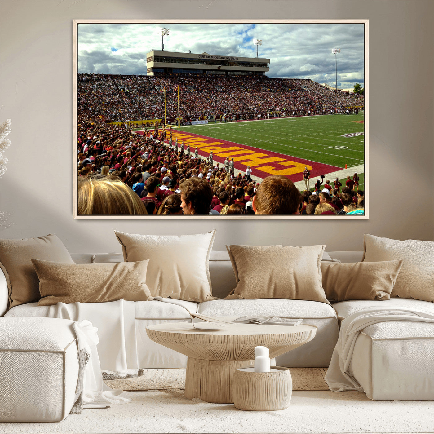 MGV-FC-36X24 - Central Michigan University Chippewas Football Team Print - Mount Pleasant Kelly/Shorts Stadium Wall