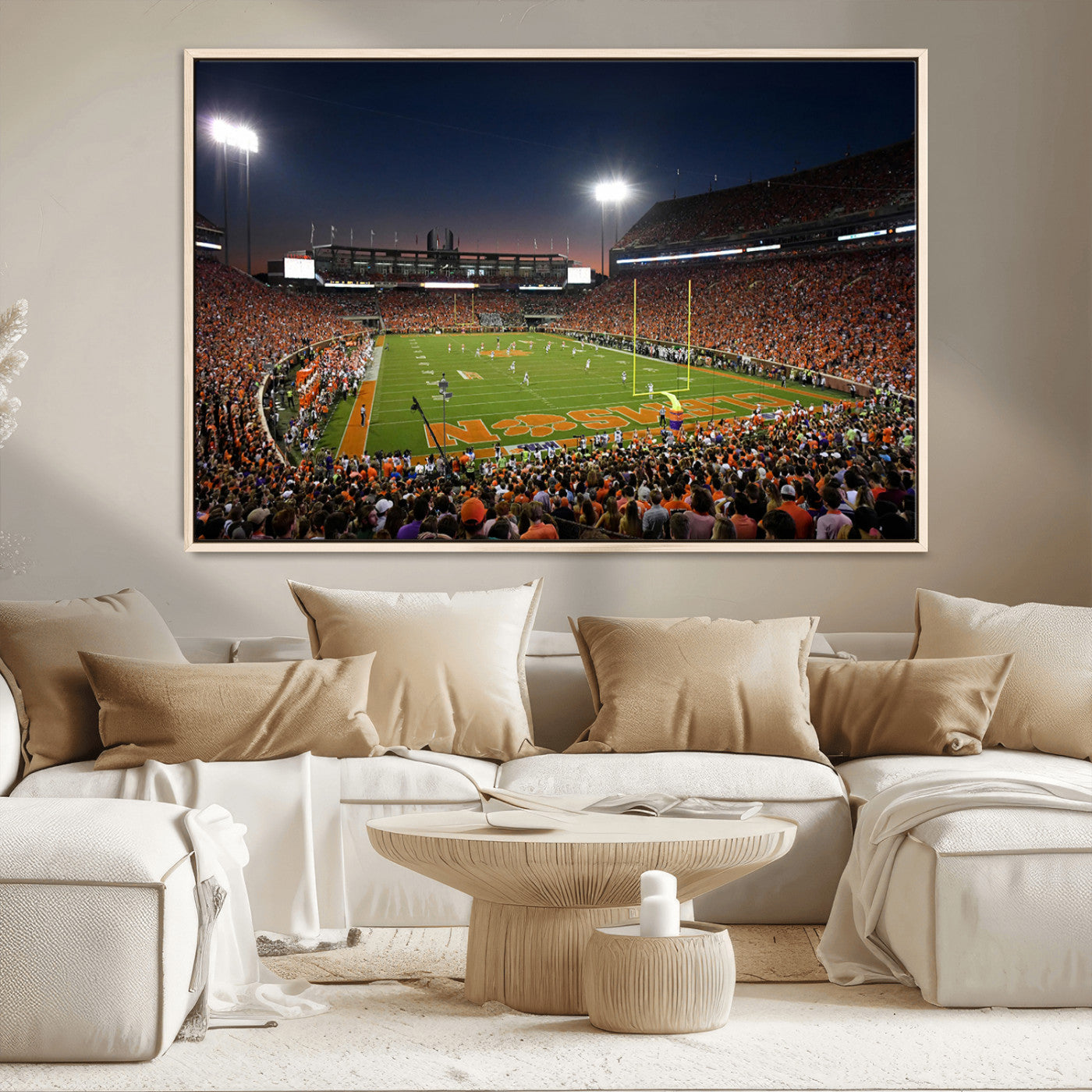 MGV-FC-36X24 - Clemson University Tigers Art Print, Football Team Print - Clemson Memorial Stadium Wall Art Canvas