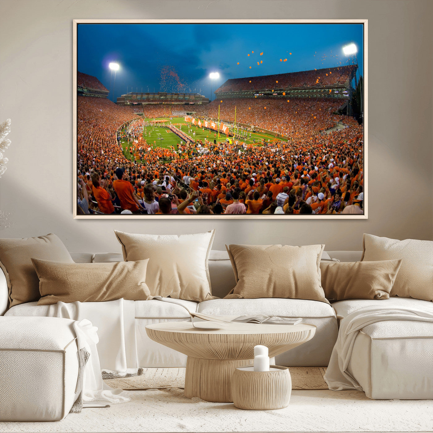 MGV-FC-36X24 - Clemson University Tigers Football Team Print - Clemson Memorial Stadium Wall Art Canvas Print