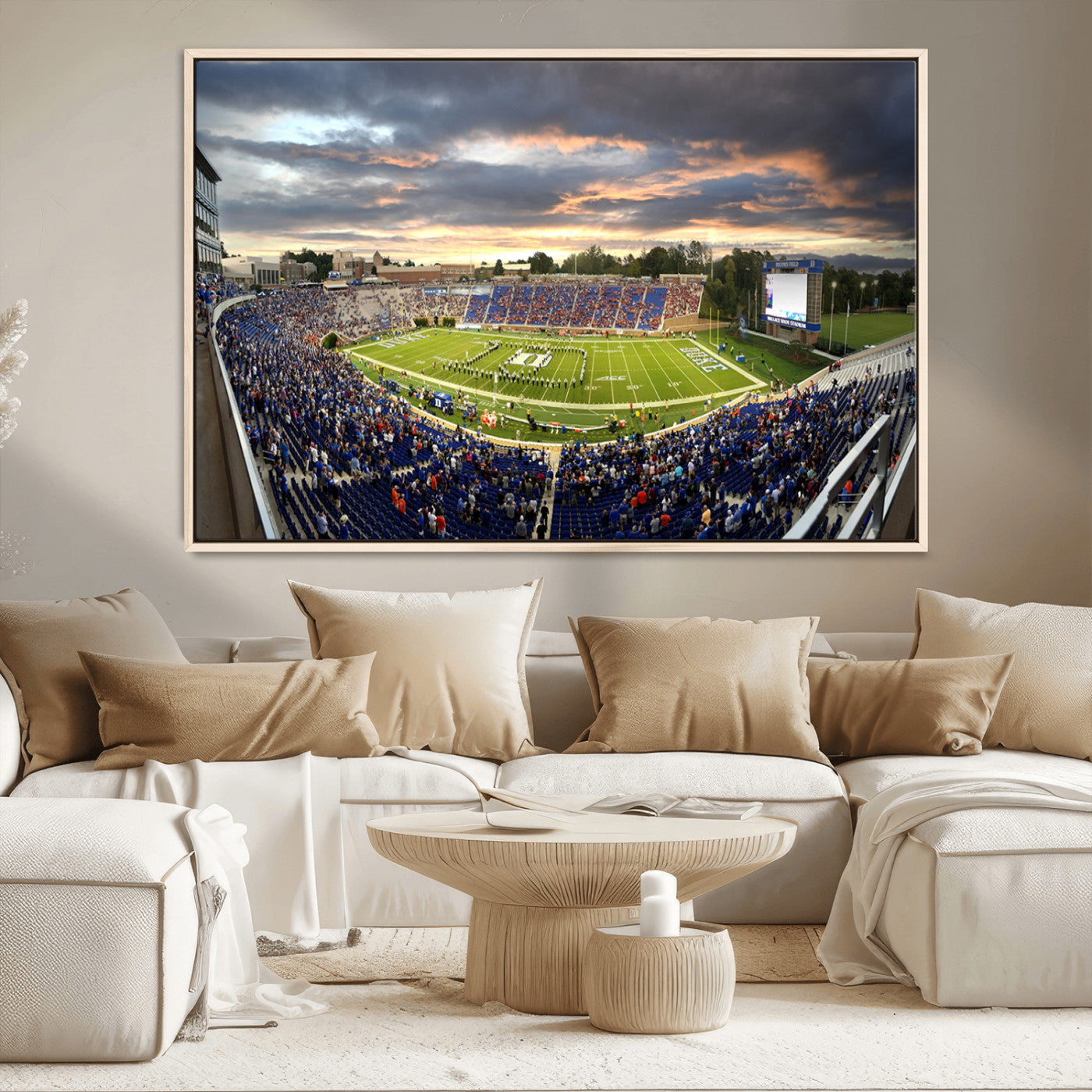 MGV-FC-36X24 - Duke University Blue Devils Football Team Print - Durham Wallace Wade Stadium Wall Art Canvas Print