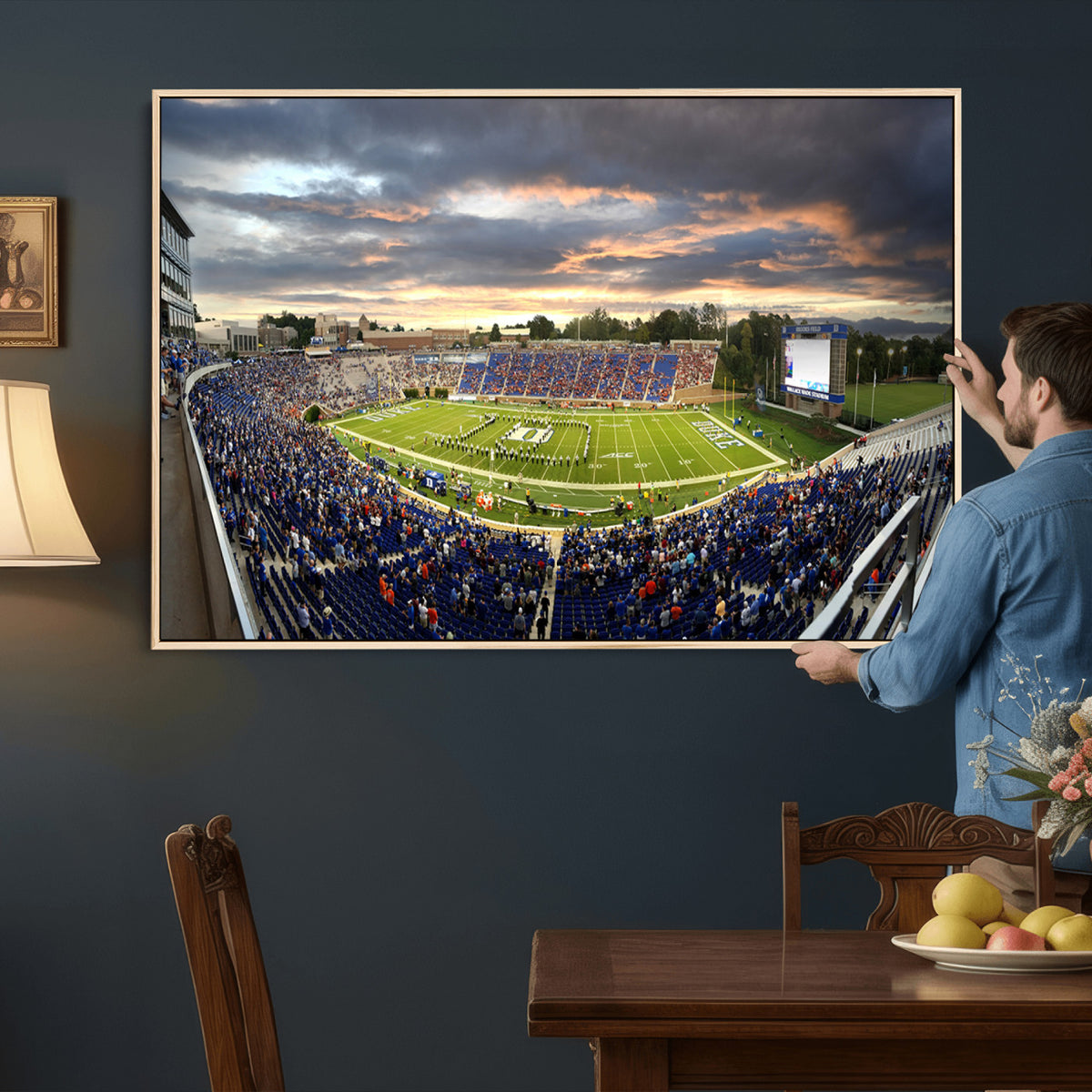 60433-MGV-CV-36X24 - Duke University Blue Devils Football Team Print, Durham