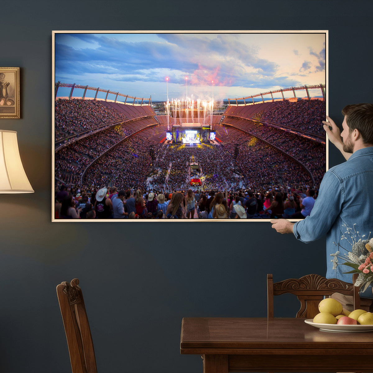 24689-MGV-CV-36X24 - Denver Broncos Football Team Print Canvas, Empower Field