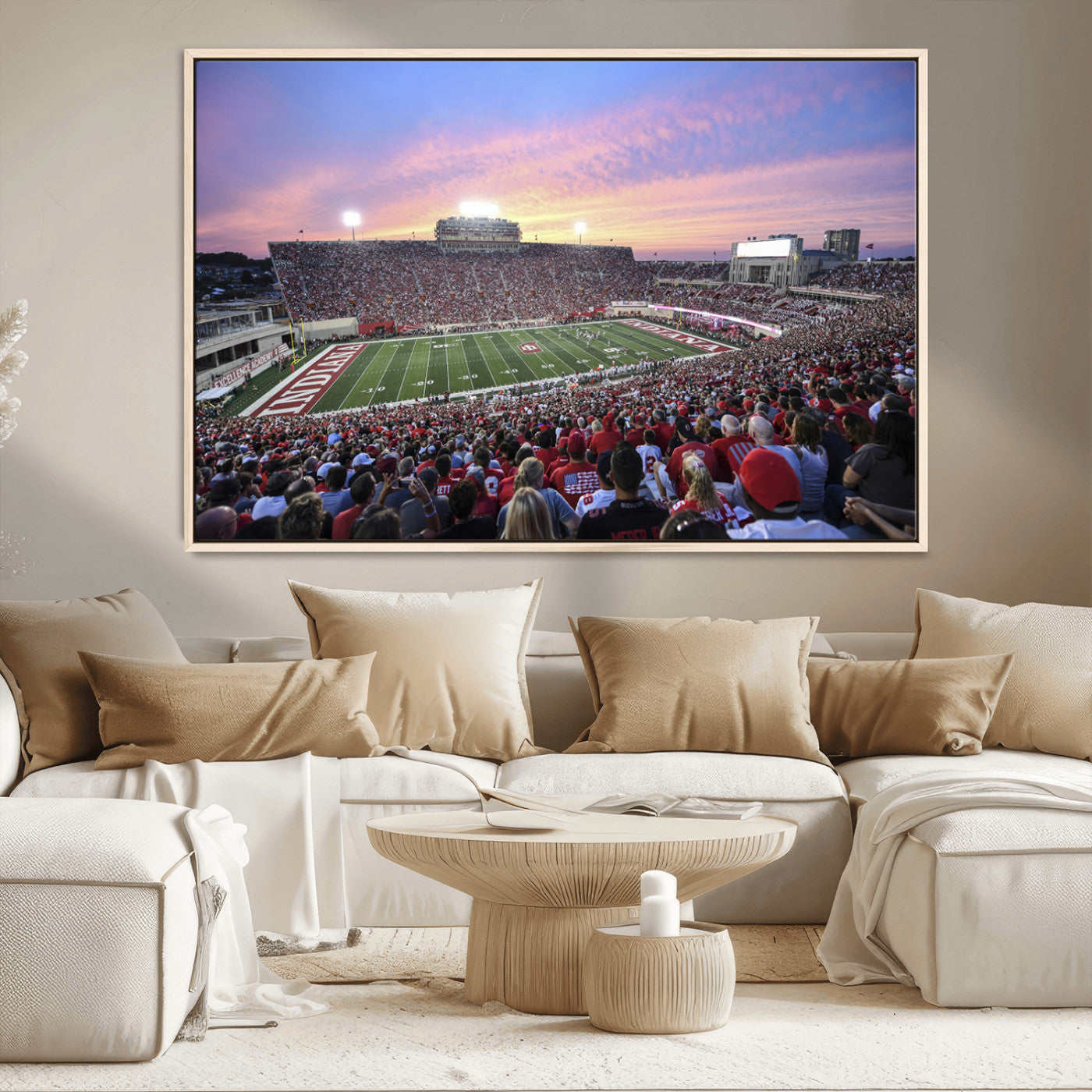 MGV-FC-36X24 - Indiana University Hoosiers Football Team Print - Bloomington Memorial Stadium Wall Art Canvas Print