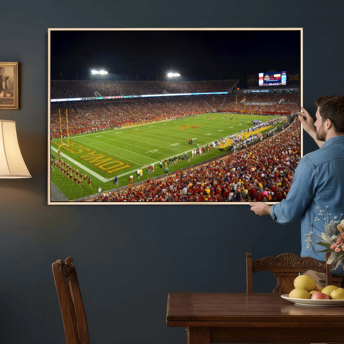 27211-MGV-CV-36X24 - Iowa State University Cyclones Football Team Print, Ames, Extra Large Game Room Wall Decor