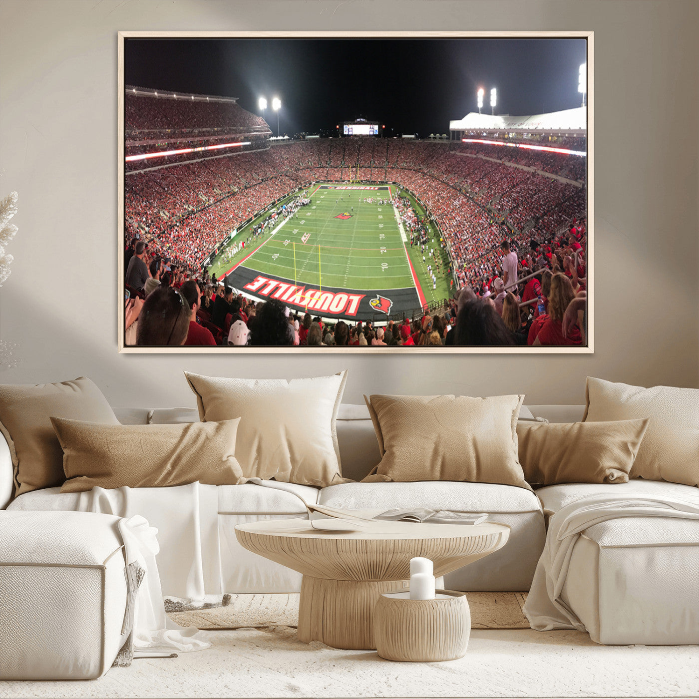 MGV-FC-36X24 - University of Louisville Cardinals Football Team Print - Louisville Cardinal Stadium Wall Art Canvas