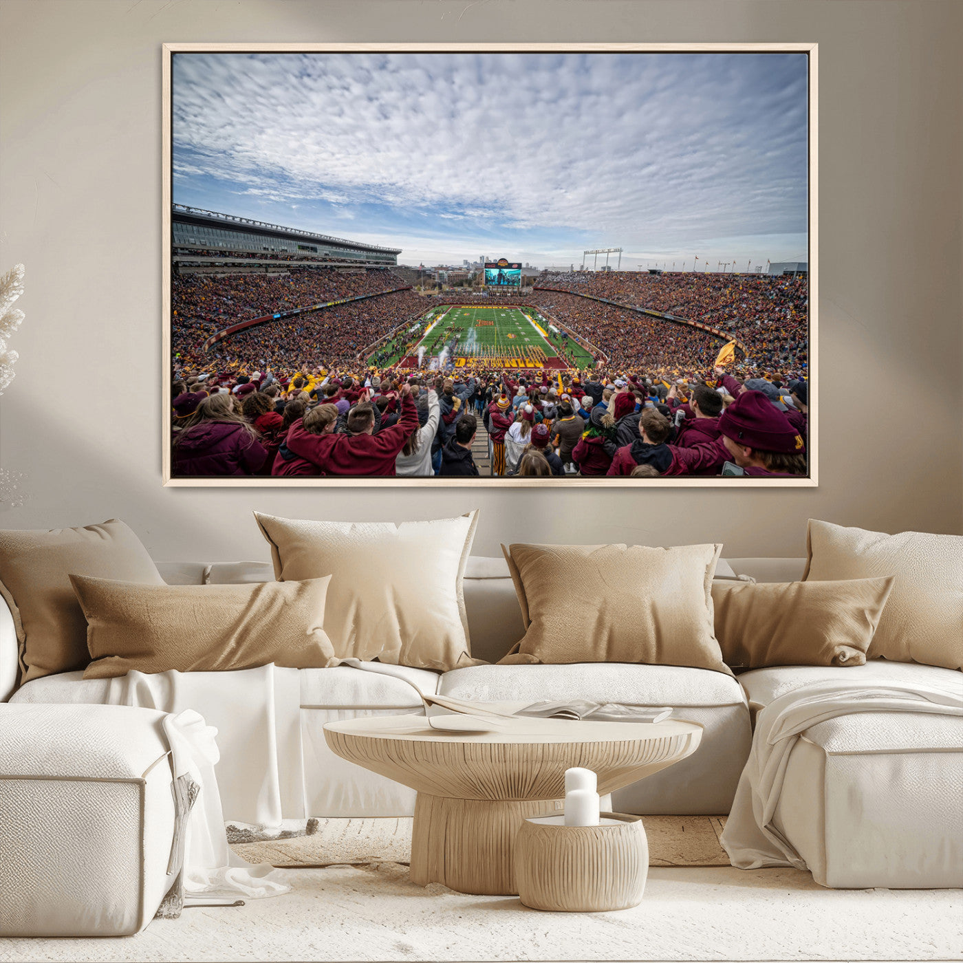 MGV-FC-36X24 - University of Minnesota Golden Gophers Football Team Print - Minneapolis Huntington Bank Stadium Art