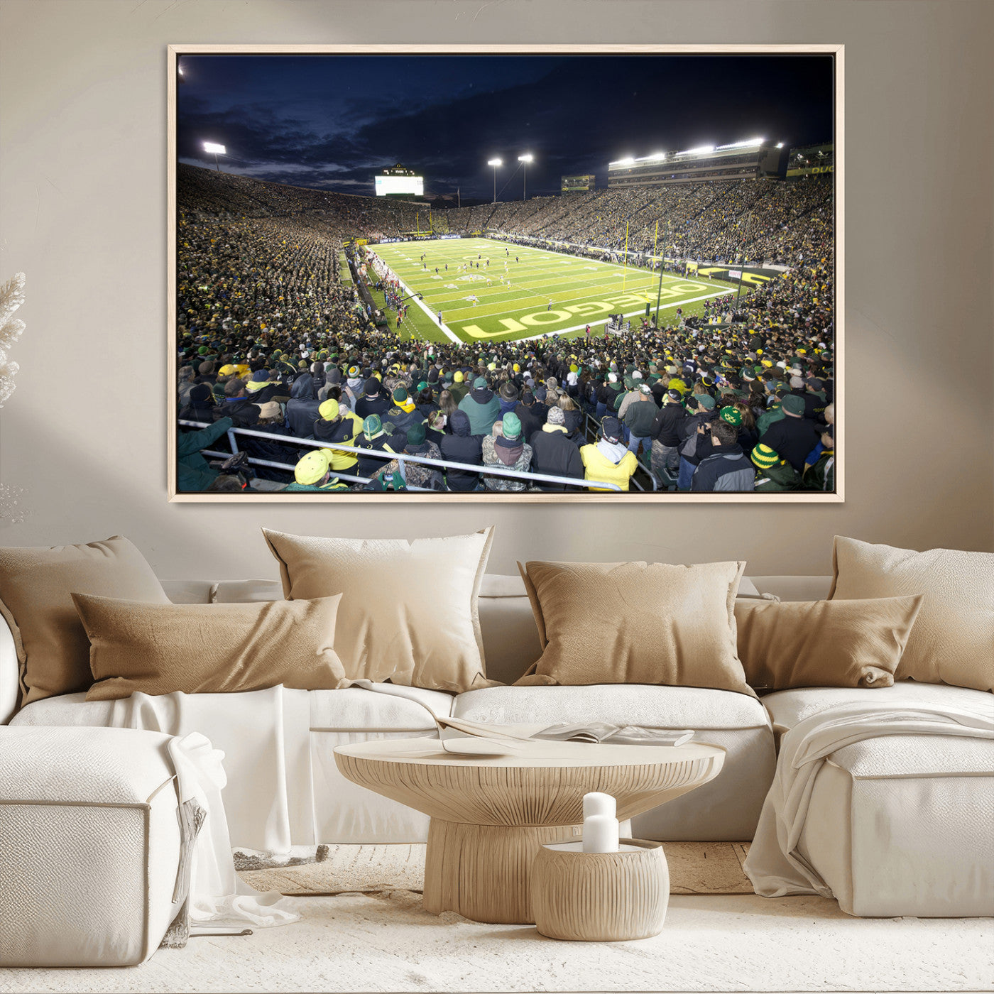 MGV-FC-36X24 - University of Oregon Ducks Football Team Print - Eugene Autzen Stadium Wall Art Canvas Print