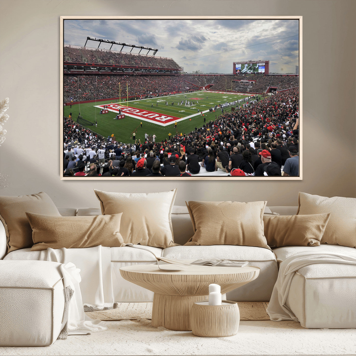 MGV-FC-36X24 - Rutgers Scarlet Knights Football Team Print - SHI Stadium, Piscataway Wall Art Canvas Print
