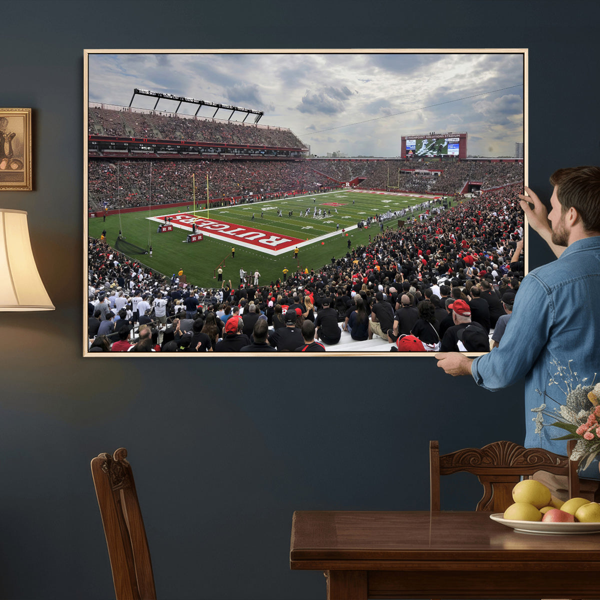 66777-MGV-CV-36X24 - Rutgers Scarlet Knights Football Team Print, SHI Stadium