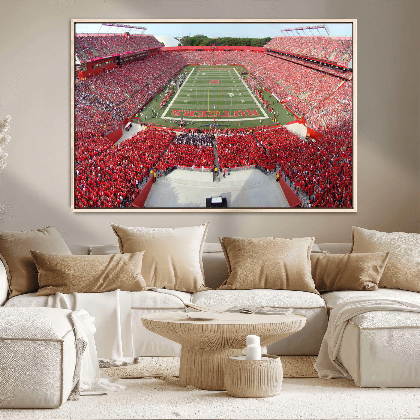 MGV-FC-36X24 - Rutgers Scarlet Knights Football Team Print - Piscataway SHI Stadium Wall Art Canvas Print