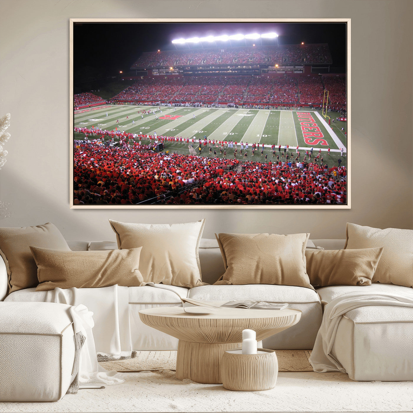 MGV-FC-36X24 - Rutgers University Scarlet Knights Football Team Print - Piscataway SHI Stadium Wall Art Canvas