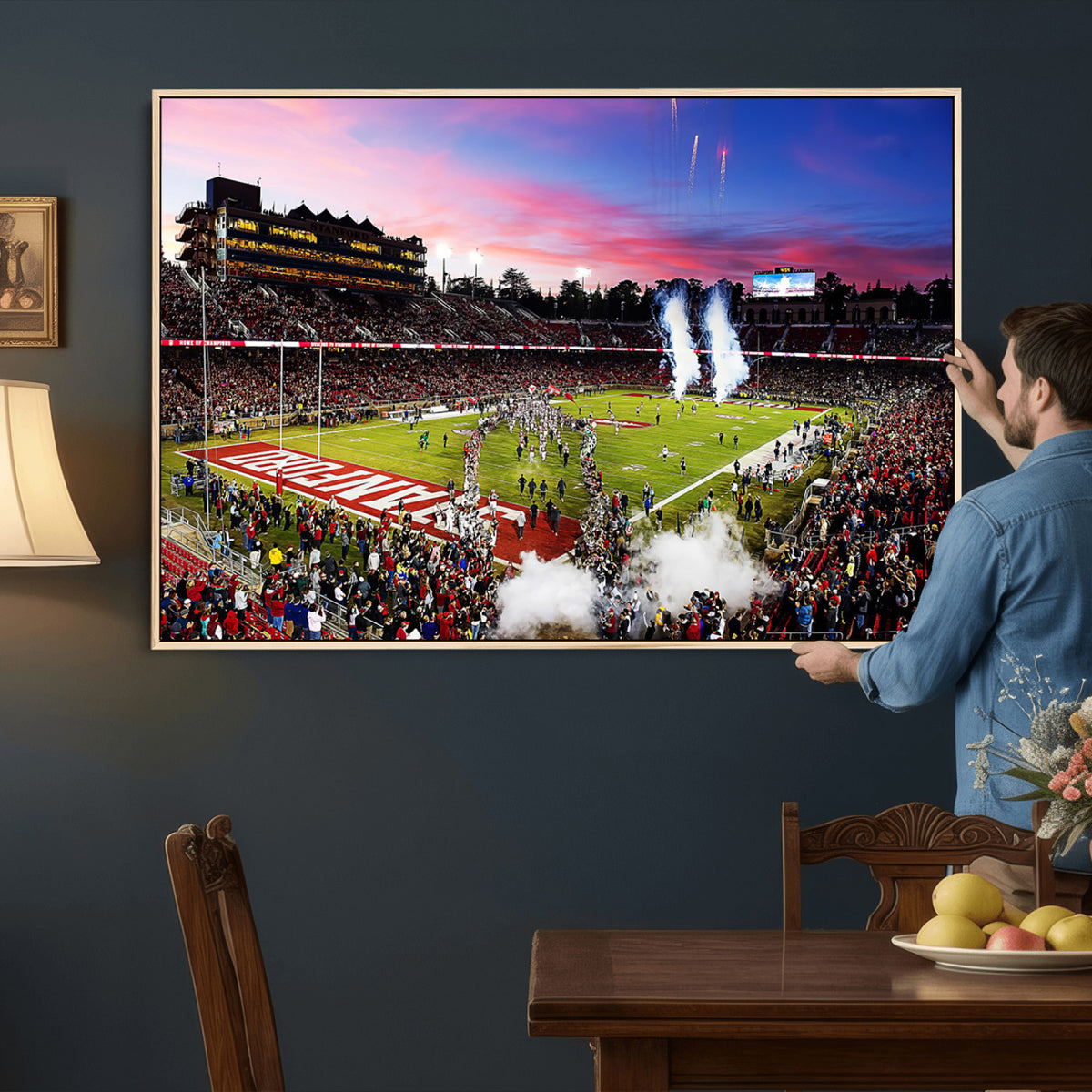 25557-PAN-FL-20X10 - Stanford University Cardinal Football Team Print - Stanford Stadium Wall Art Canvas Print