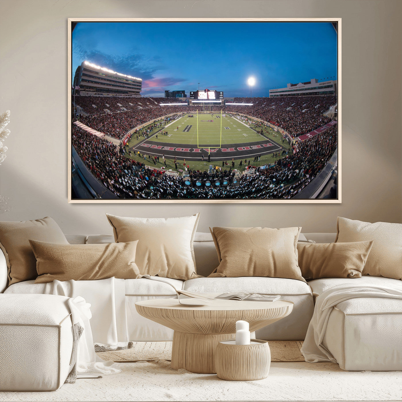 MGV-FC-36X24 - Texas Tech Red Raiders Canvas, Framed Football Team Print - Lubbock Jones AT&T Stadium Wall Art