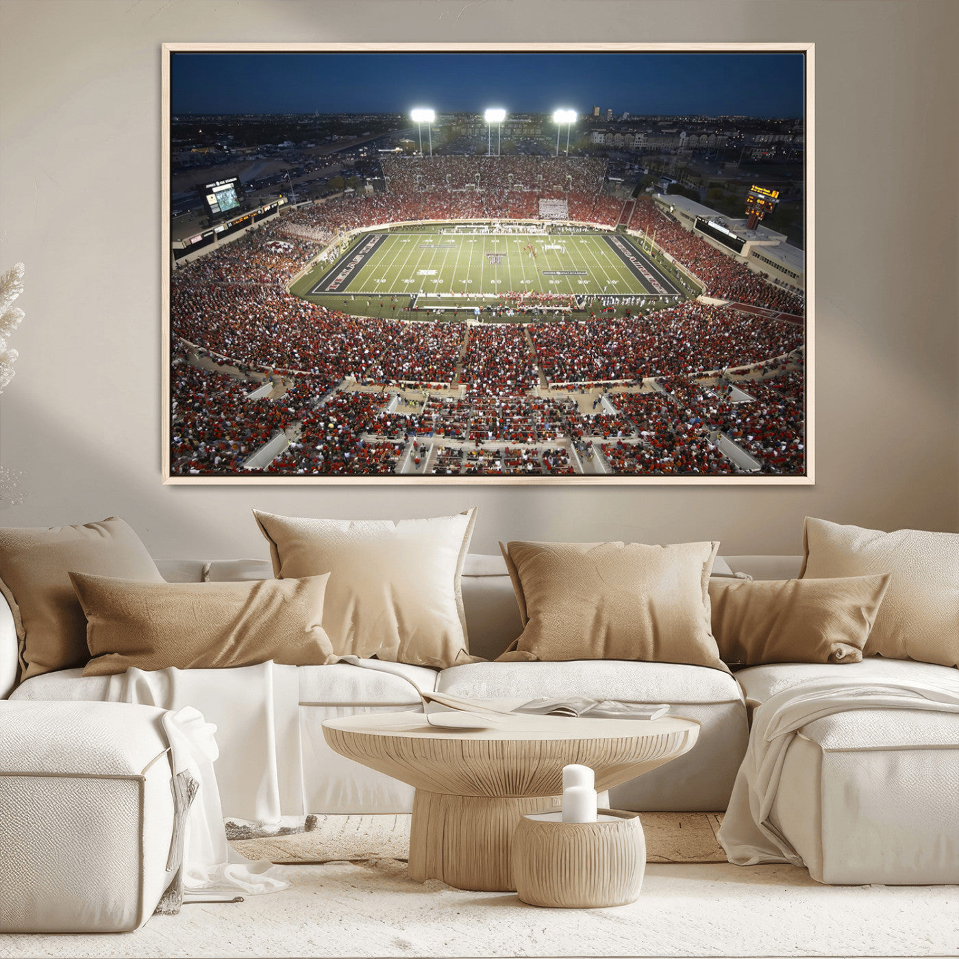 MGV-FC-36X24 - Texas Tech Red Raiders Football Team Print - Lubbock Jones AT&T Stadium Wall Art Canvas Print