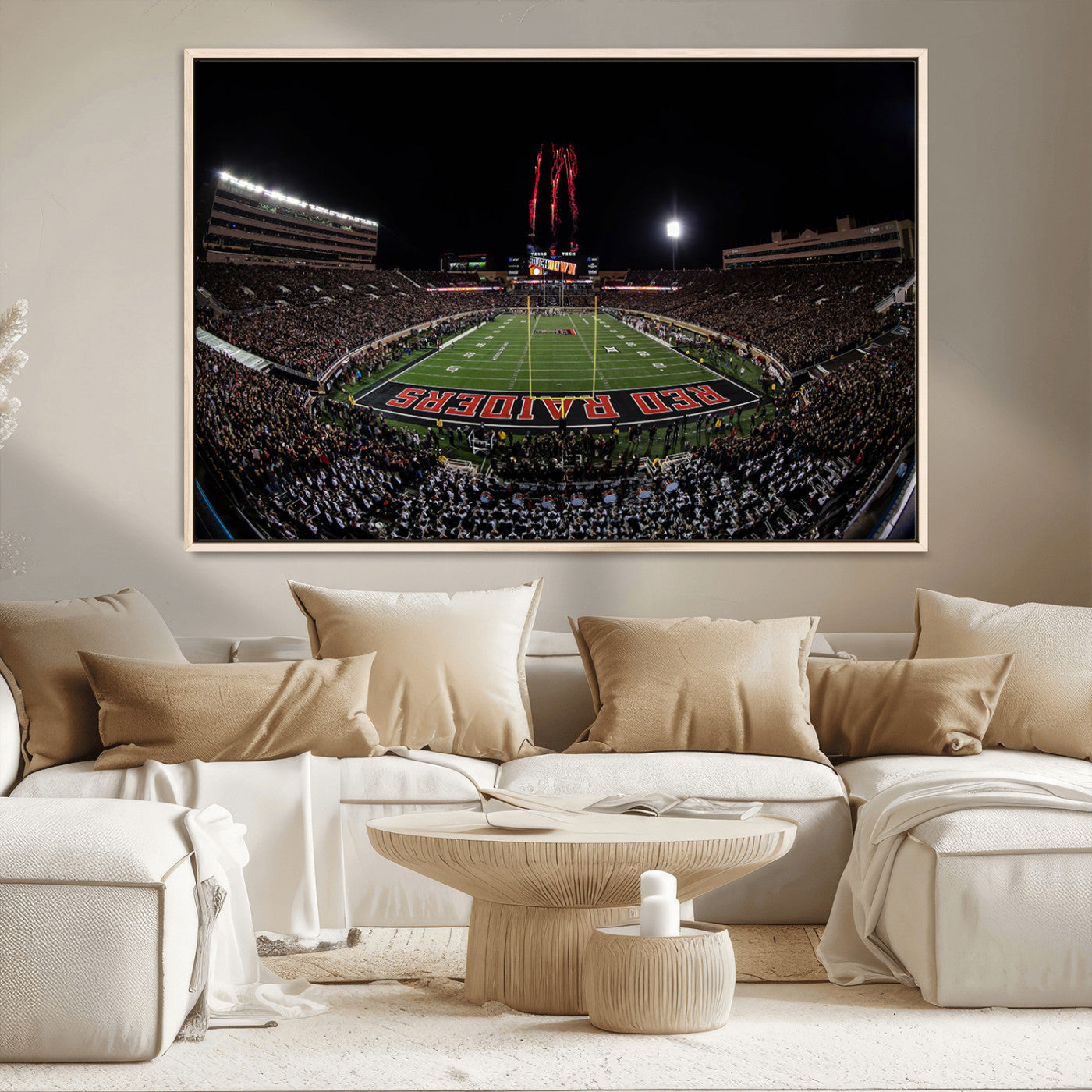 MGV-FC-36X24 - Framed Texas Tech Red Raiders Stadium Canvas, Texas Tech Red Raiders Football Team Print - Lubbock