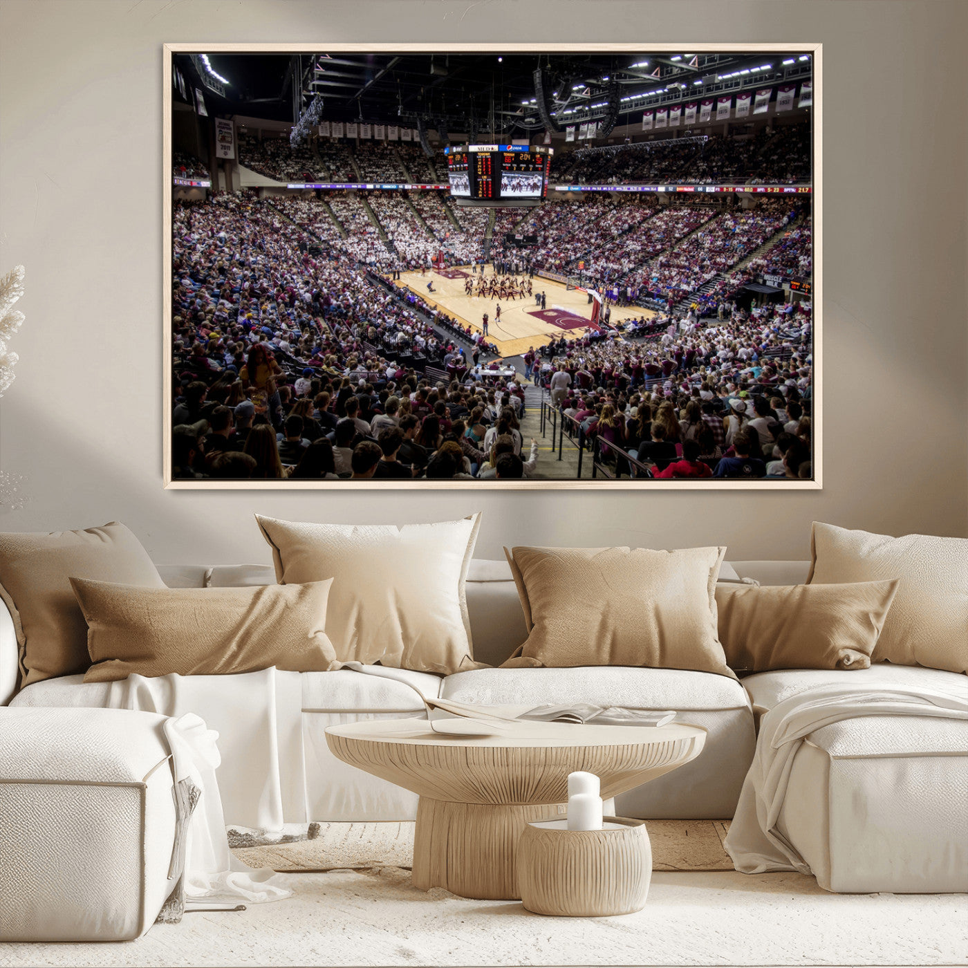 MGV-FC-36X24 - University of Nebraska Cornhuskers Basketball Team Print - Lincoln Red Arena Wall Art Canvas Print