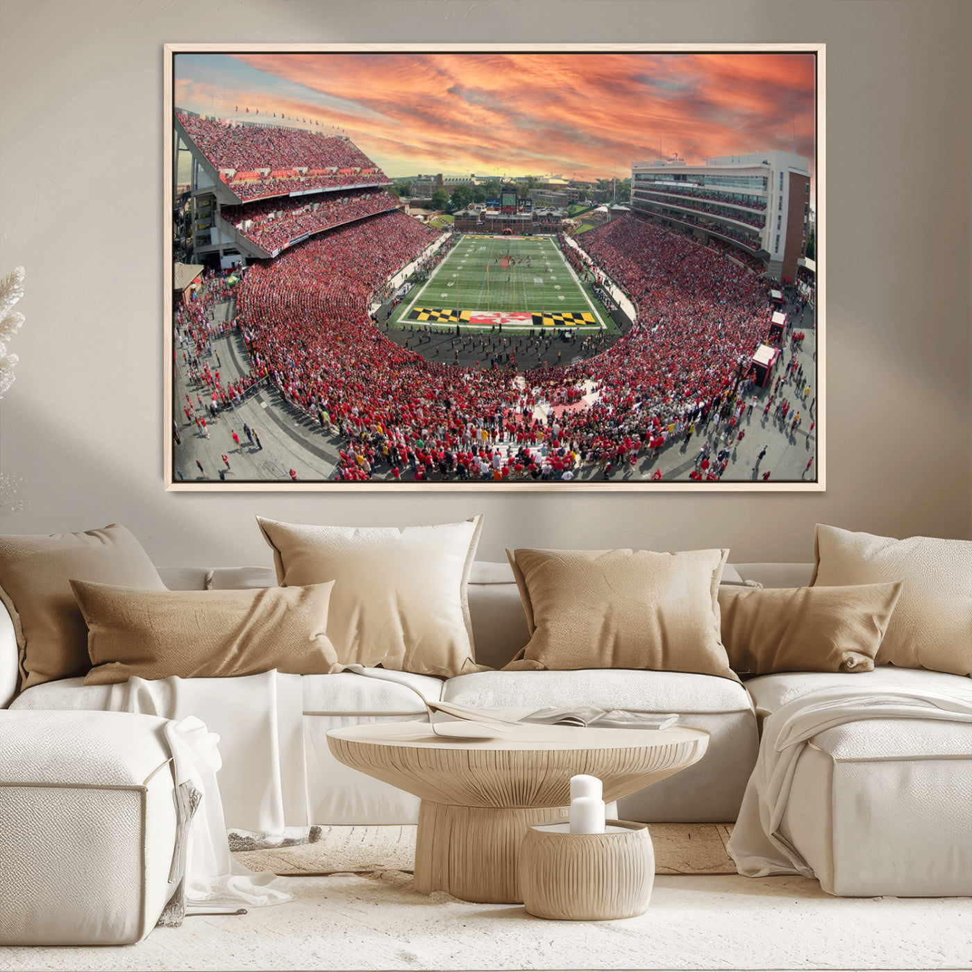 MGV-FC-36X24 - University of Maryland Terrapins Football Team Print - College Park SECU Stadium Wall Art Canvas