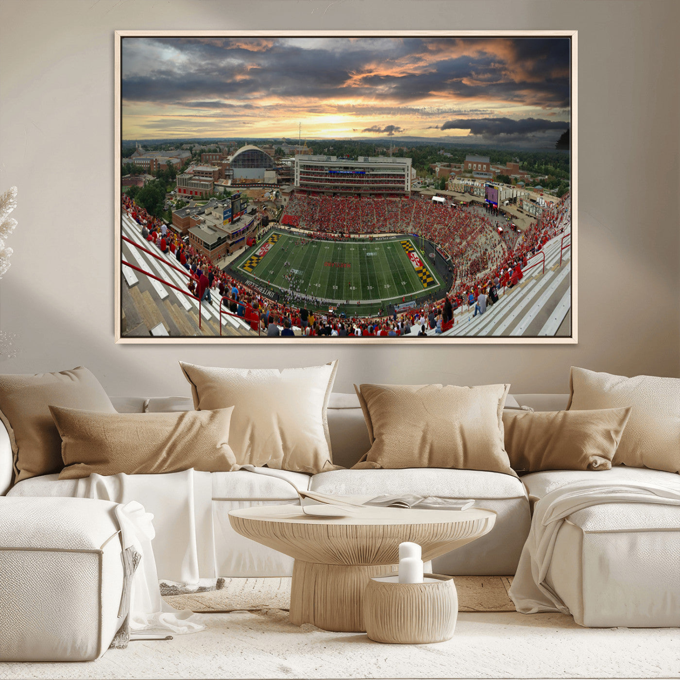 MGV-FC-36X24 - University of Maryland Terrapins Football Team Print - College Park SECU Stadium Wall Art Canvas