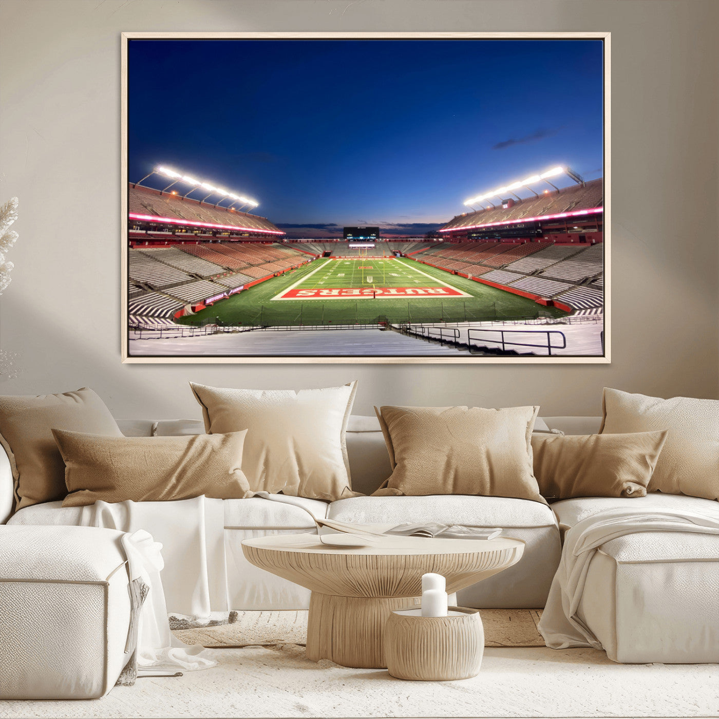 MGV-FC-36X24 - Rutgers Scarlet Knights Football Team Print - Piscataway SHI Stadium Wall Art Canvas Print