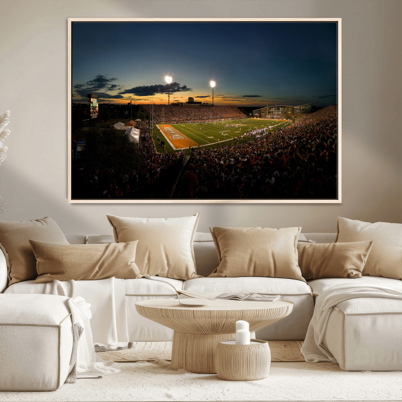MGV-FC-36X24 - Ball State Cardinals Football Team Print - Muncie Scheumann Stadium Wall Art Canvas Print