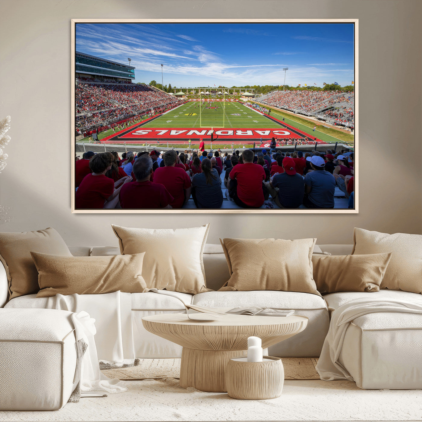 MGV-FC-36X24 - Ball State Cardinals Football Team Print - Muncie Scheumann Stadium Wall Art Canvas Print
