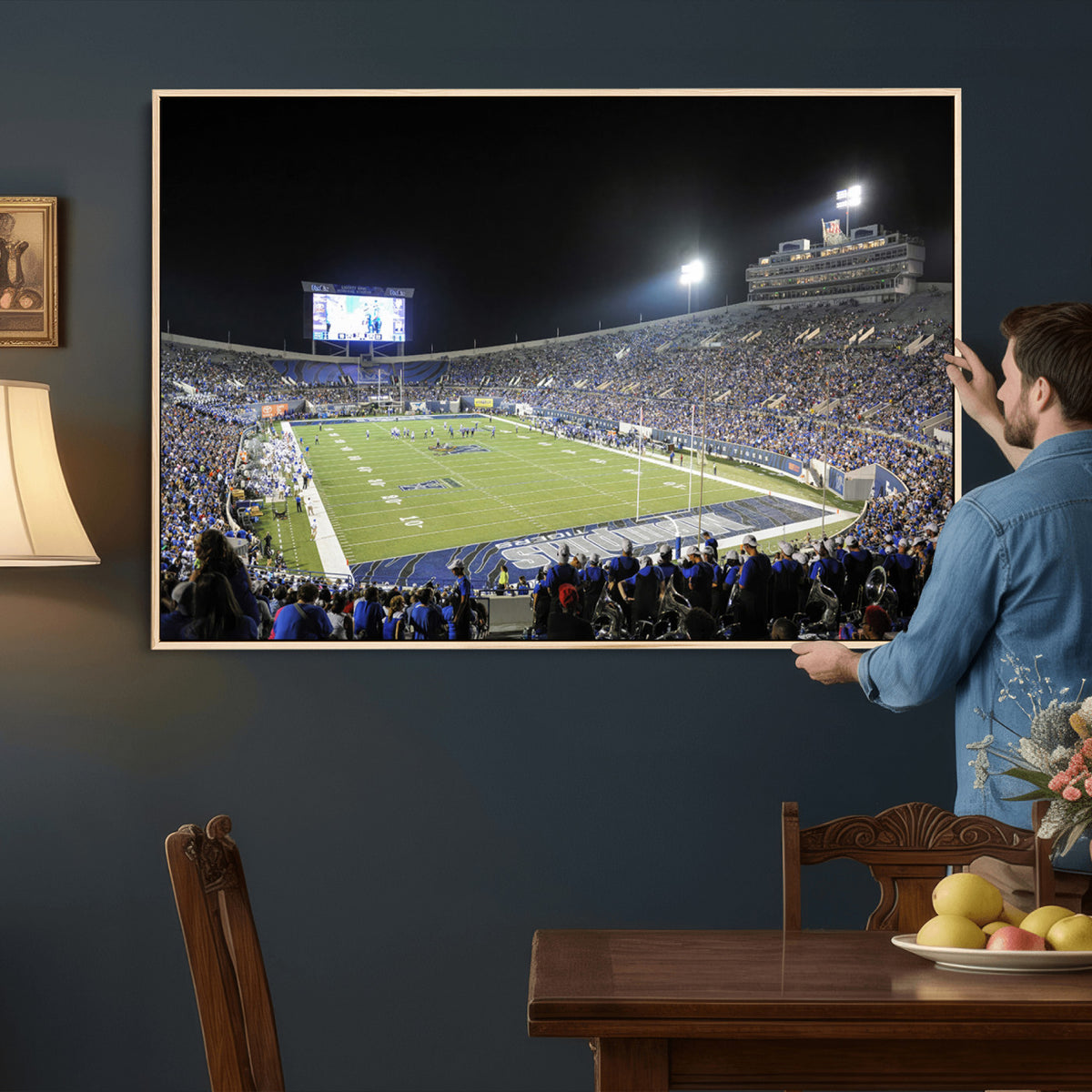 10894-PAN-FL-20X10 - University of Memphis Tigers Football Team Print - Memphis Simmons Bank Liberty Stadium Wall Art