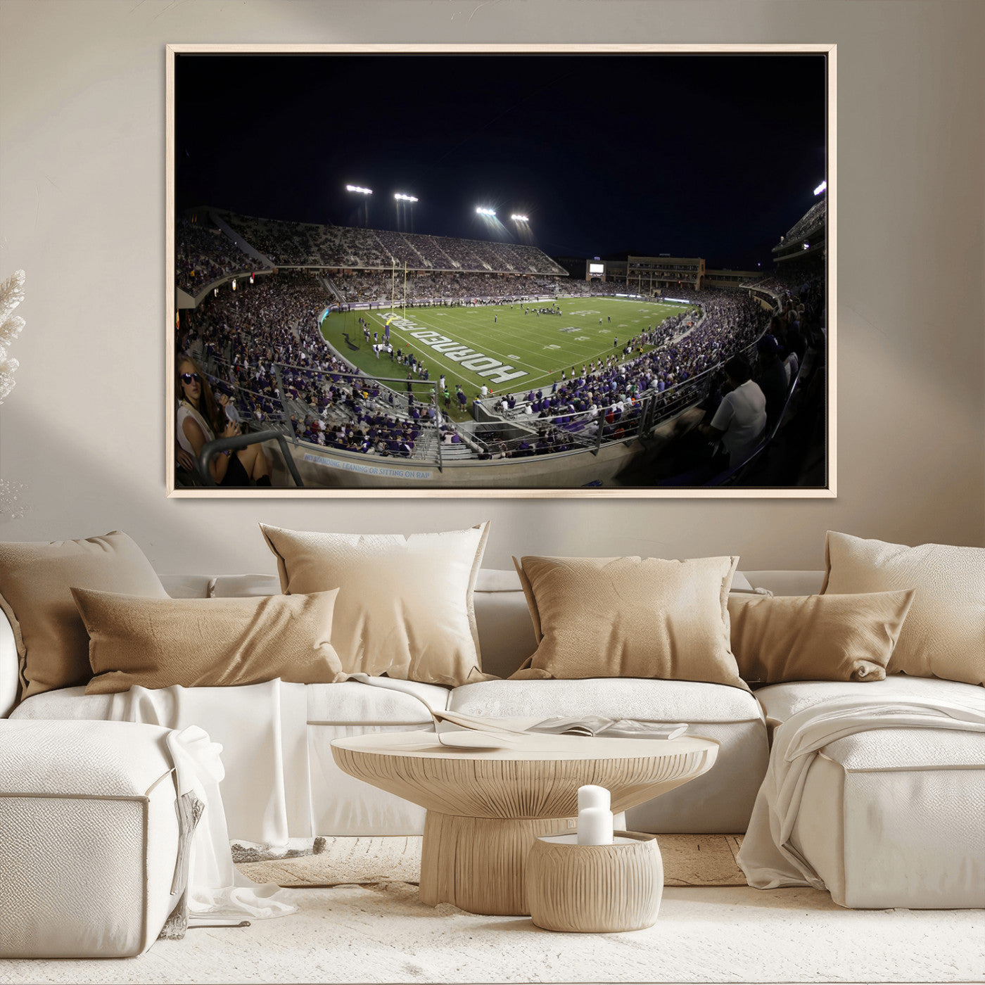 MGV-FC-36X24 - TCU Horned Frogs Football Team Print - Fort Worth Amon G. Carter Stadium Wall Art Canvas Print.