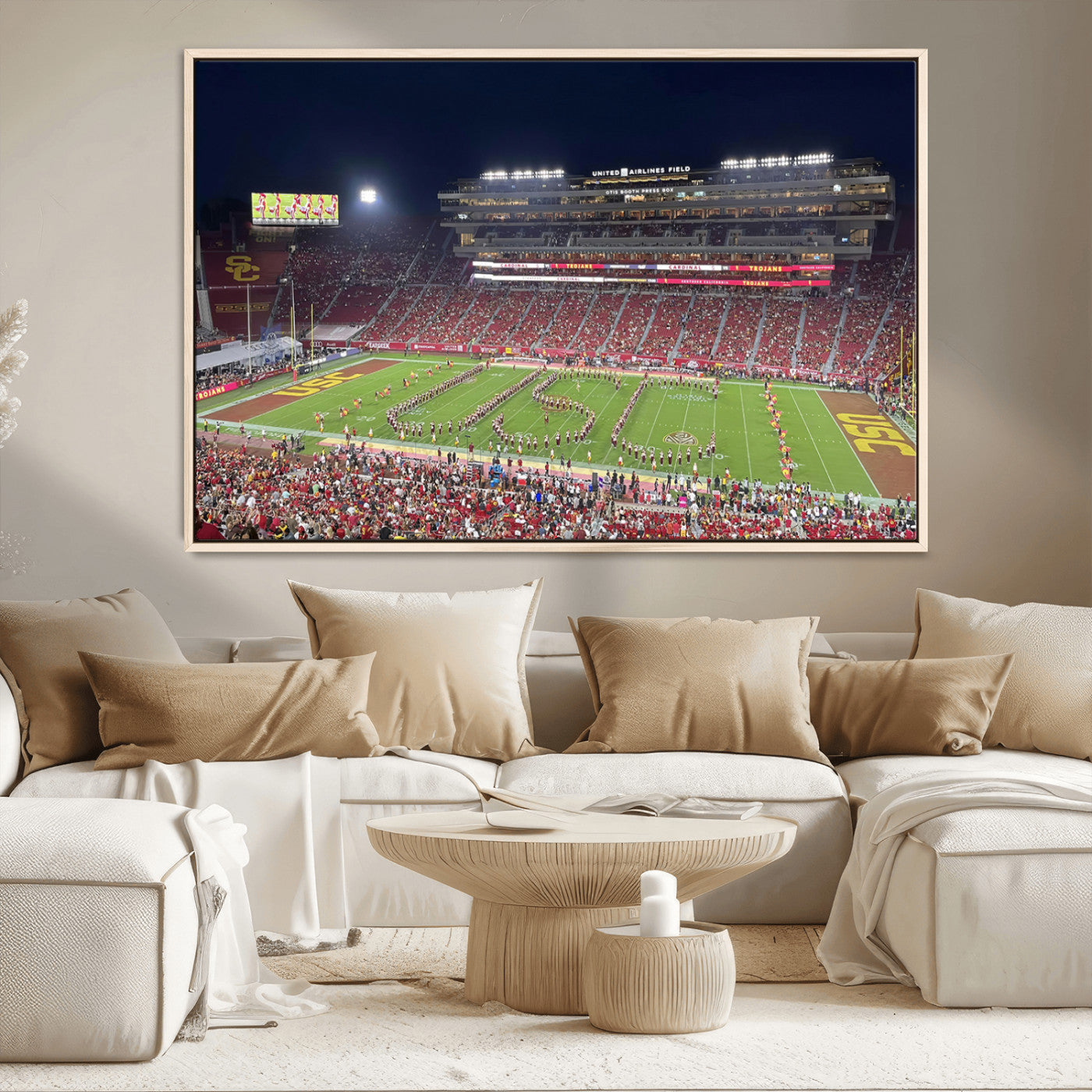MGV-FC-36X24 - The University of Southern California USC Trojans Football Team Print - Los Angeles Memorial