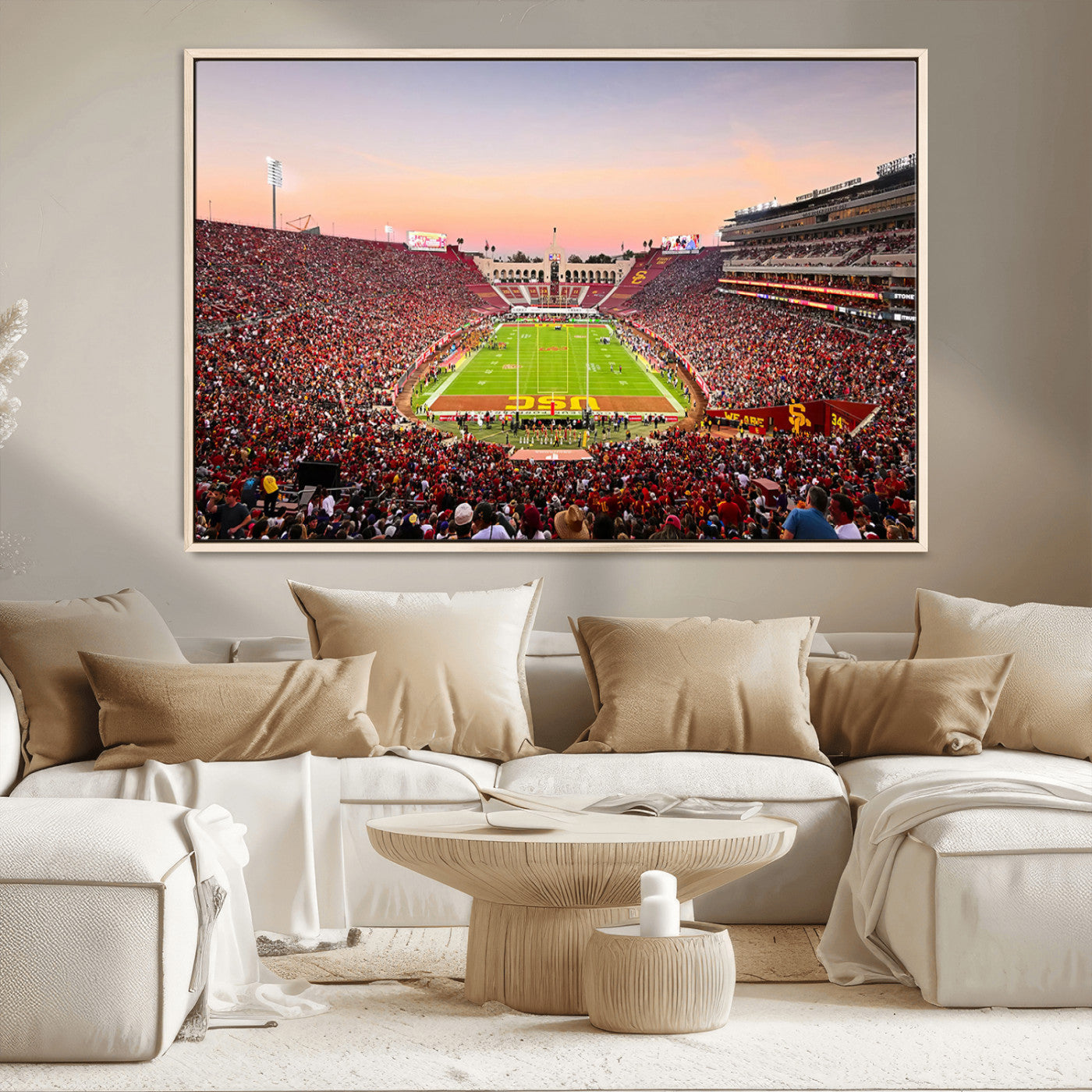 MGV-FC-36X24 - The University of Southern California USC Trojans Football Team Print - Los Angeles Memorial
