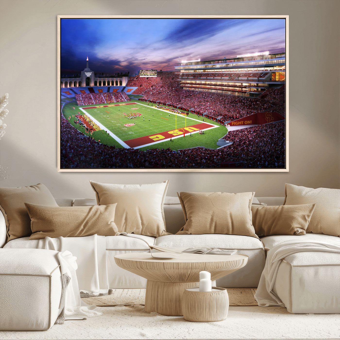 MGV-FC-36X24 - The University of Southern California USC Trojans Football Team Print - Los Angeles Memorial