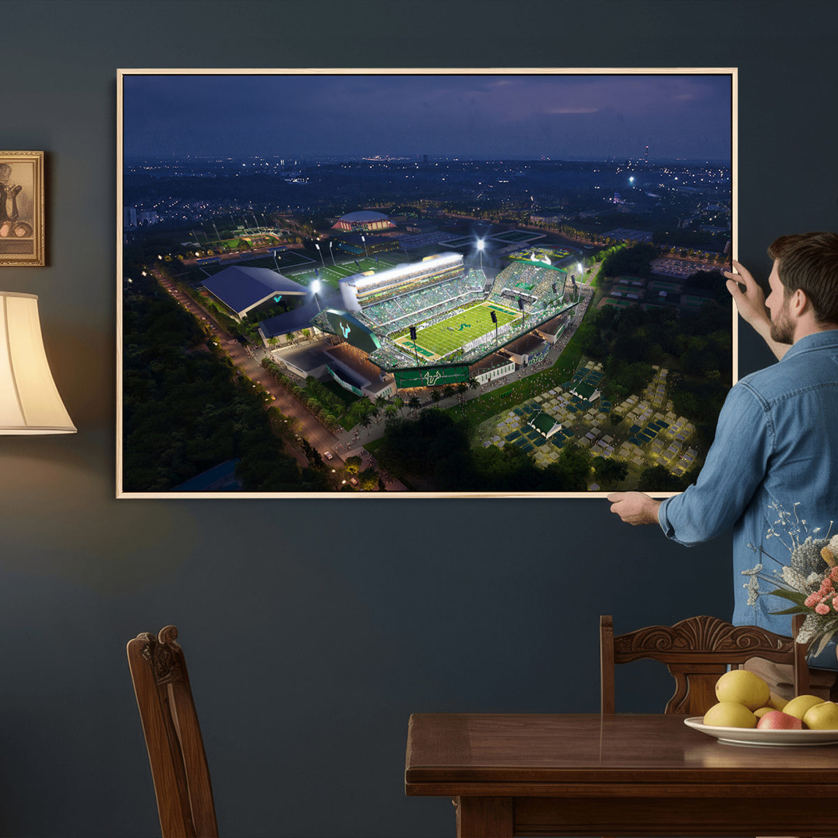 27554-MGV-CV-36X24 - The University of South Florida Bulls Football Team Print