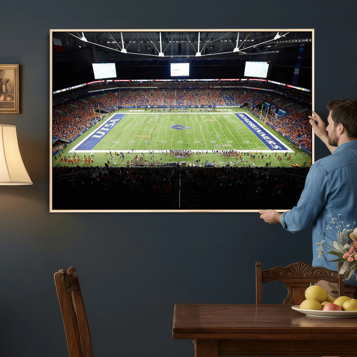 98617-MGV-CV-36X24 - The University of Texas at San Antonio Roadrunners Football Team Print, San Antonio Alamodome