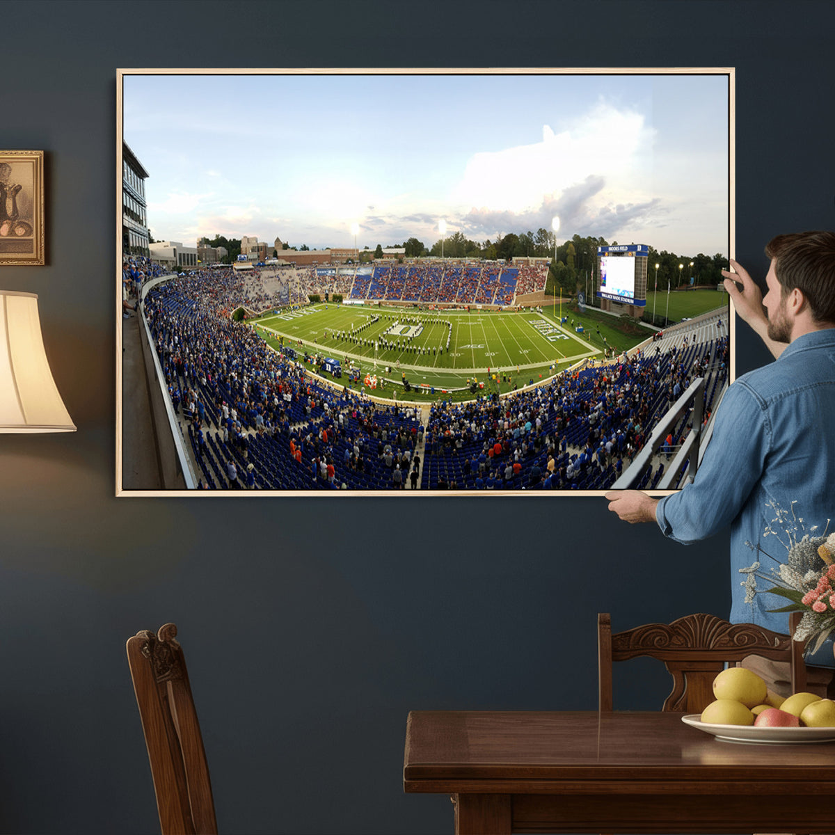 44850-MGV-CV-36X24 - The Duke University Blue Devils Football Team Print, Durham