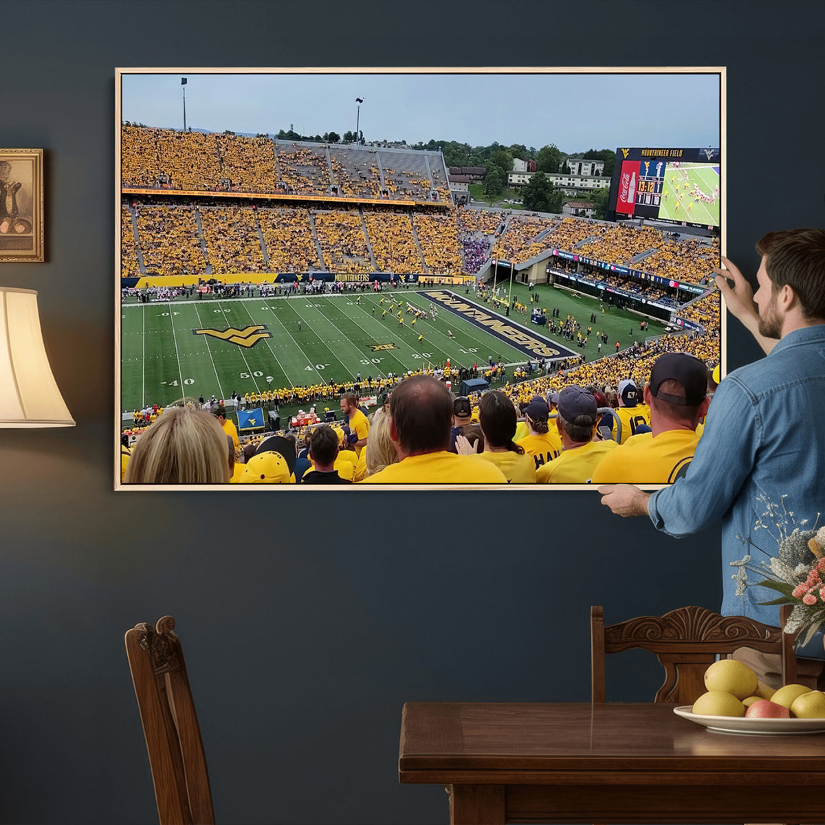 18056-MGV-CV-36X24 - Puskar Stadium Canvas Print Wall Art, Morgantown Print