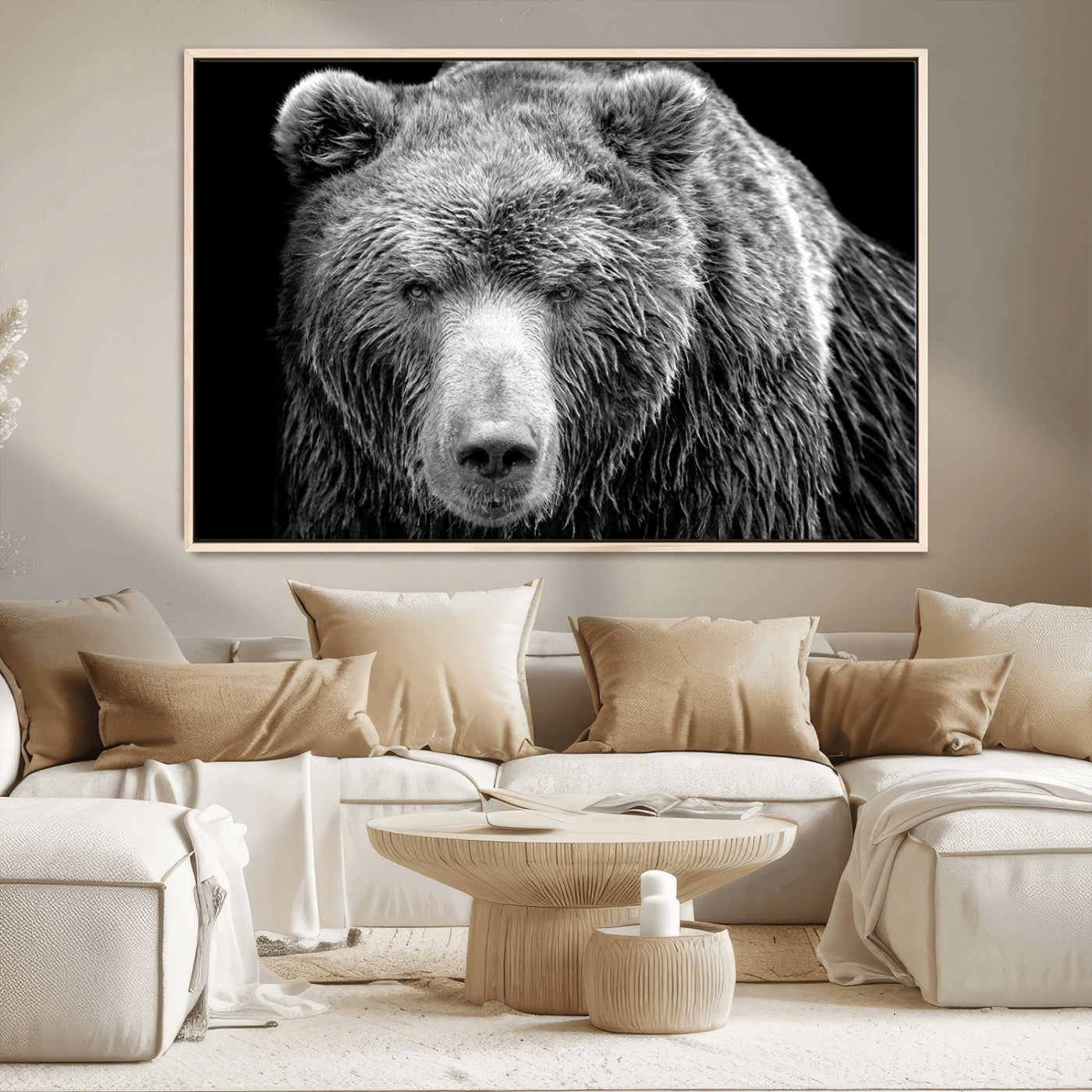 MGV-FC-36X24 - 399 Grizzly Bear Canvas Print | Ready to Hang Wall Art | Rustic Farmhouse & Cabin Decor | Wildlife