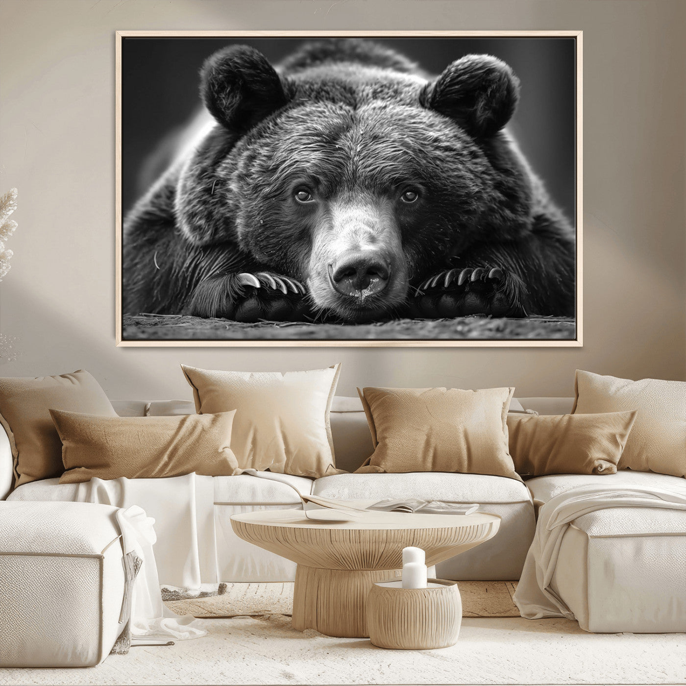 MGV-FC-36X24 - Resting Grizzly 399 Bear Canvas Print | Ready to Hang Wall Art | Rustic Cabin & Farmhouse Decor |