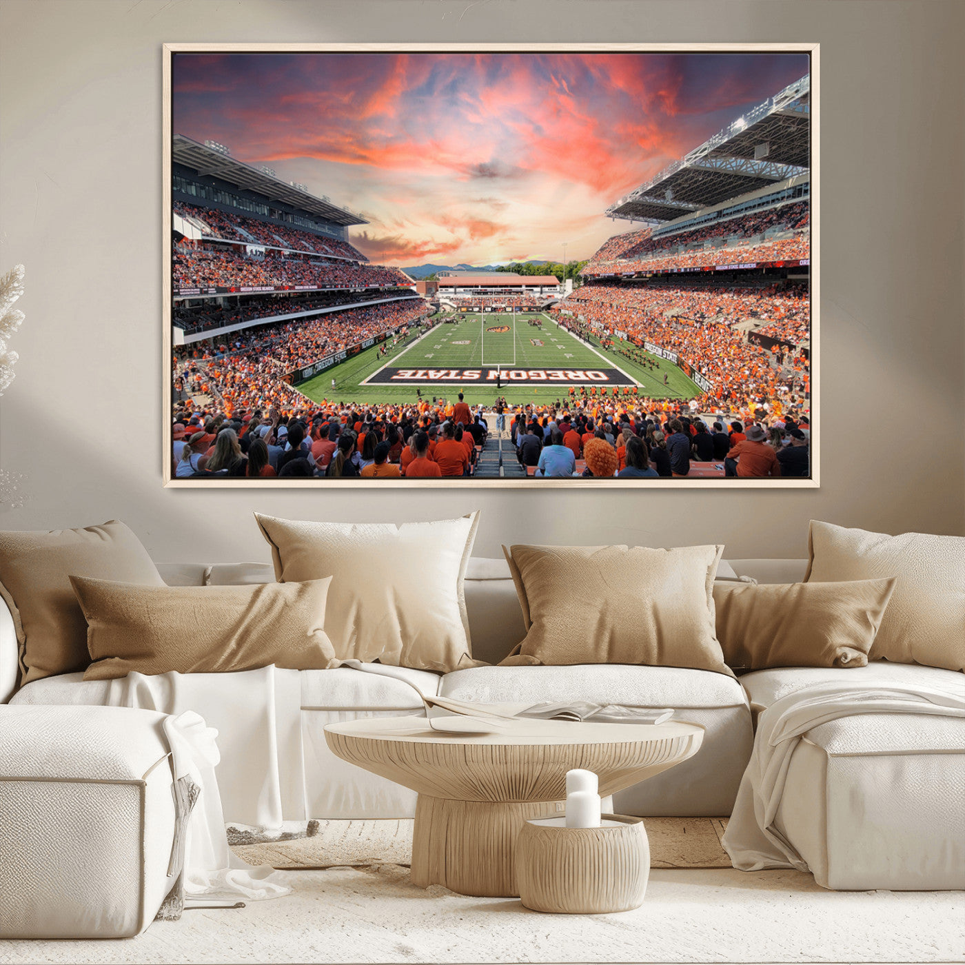 MGV-FC-36X24 - Oregon State Beavers Football Team Print - Corvallis Reser Stadium Wall Art Canvas Print