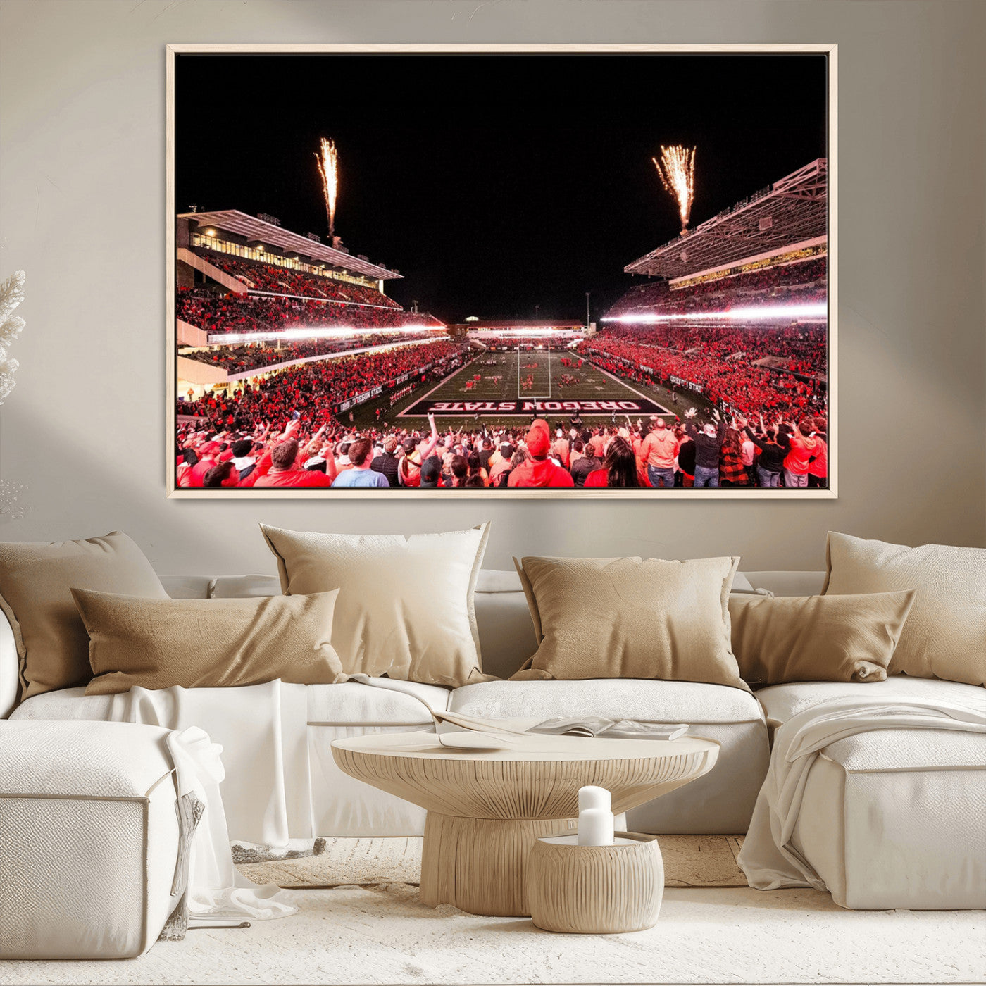 MGV-FC-36X24 - Oregon State Beavers Football Team Print - Corvallis Reser Stadium Wall Art Canvas Print