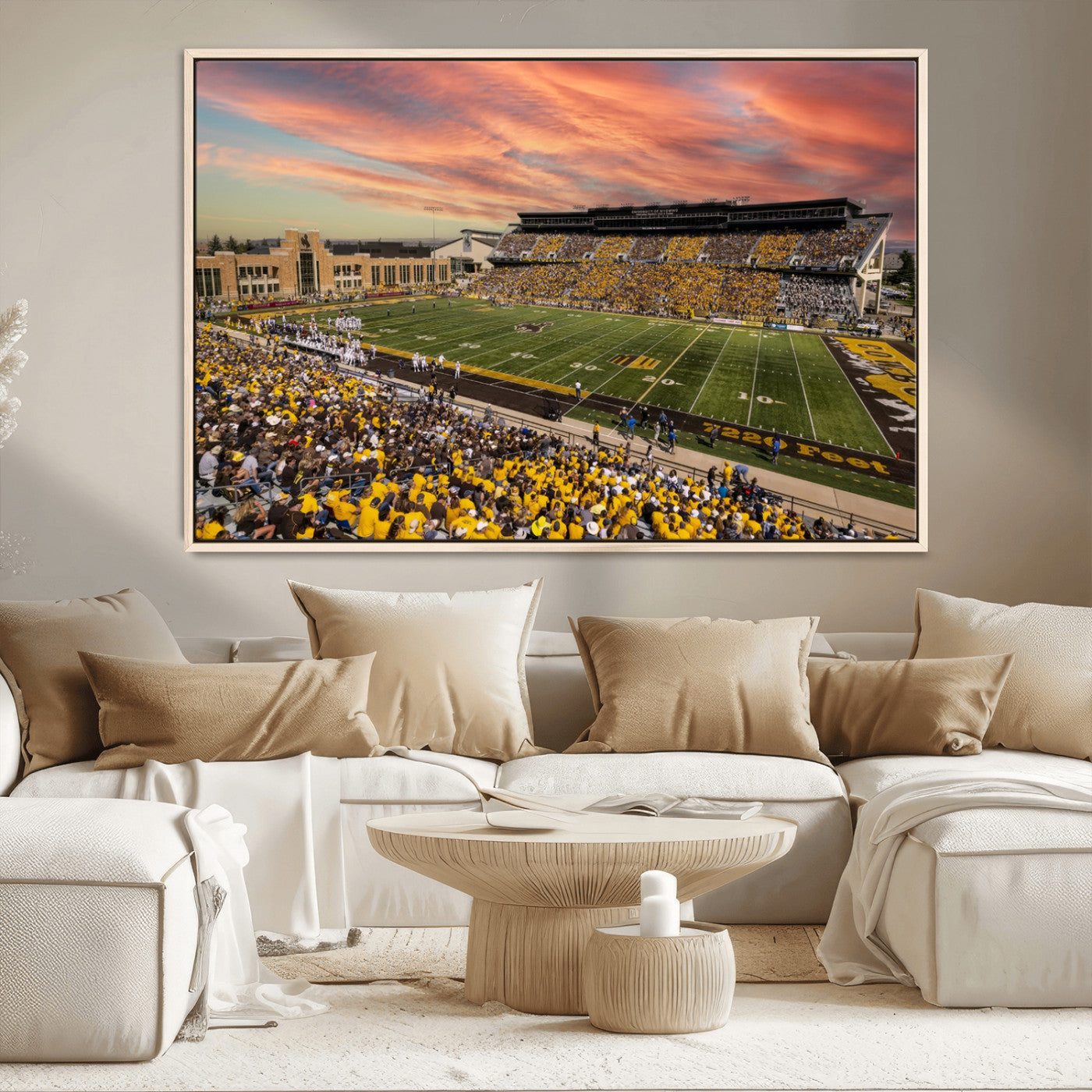 MGV-FC-36X24 - University of Wyoming Cowboys Football Team Print - Laramie Jonah Field War Memorial Stadium Wall