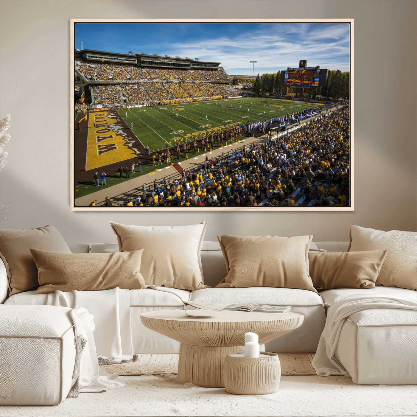 MGV-FC-36X24 - University of Wyoming Cowboys Football Team Print - Laramie Jonah Field War Memorial Stadium Wall